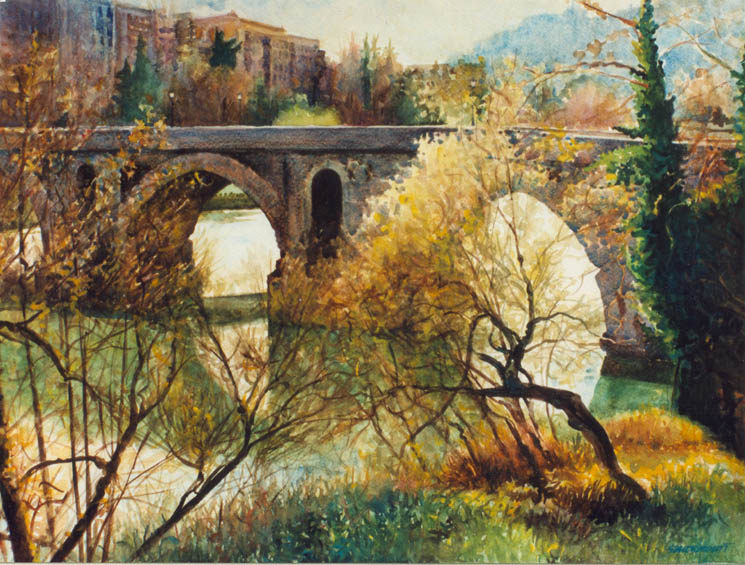 168 Ponte Milvio acquerello 1994